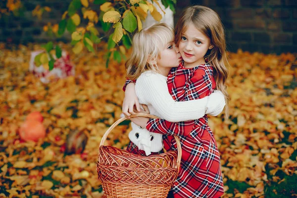 Nettes kleines Mädchen im Herbst Park — Stockfoto