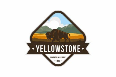 Yellowstone Ulusal Parkı logo rozet amblemi