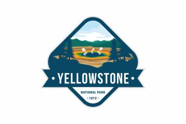 Yellowstone Ulusal Parkı logo rozet amblemi