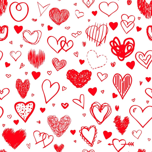 Fondo Sin Costuras Con Corazones Colores Papel Pintado Colorido Mano — Vector de stock