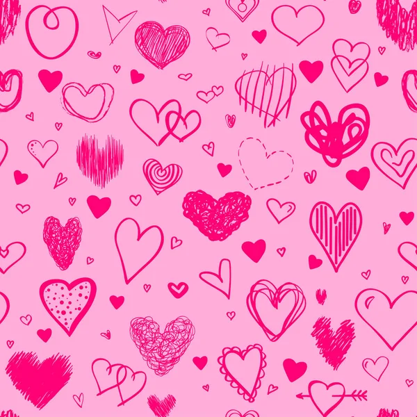 Fondo Sin Costuras Con Corazones Multicolores Papel Pintado Colorido Mano — Vector de stock