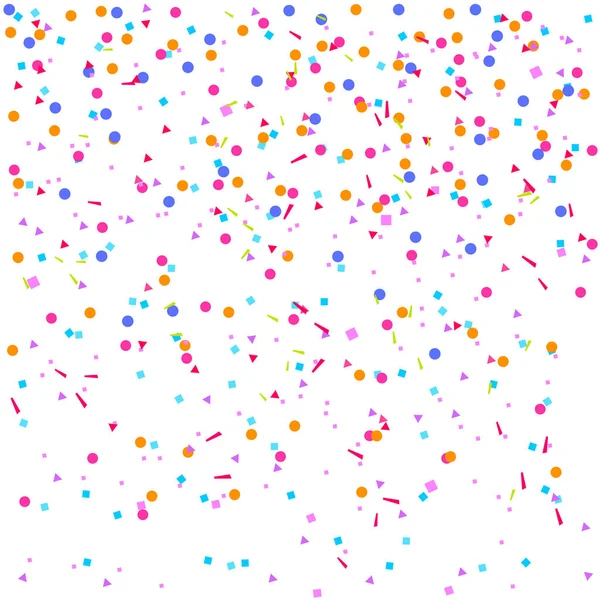 Soyut geometrik düşme ile doku öğeleri üzerinde beyaz. Konfeti ile geometrik arka plan. Desen tasarımı için. Parlak renkler. Afiş, poster, tişört ve el ilanları için yazdırın. Tebrik kartları