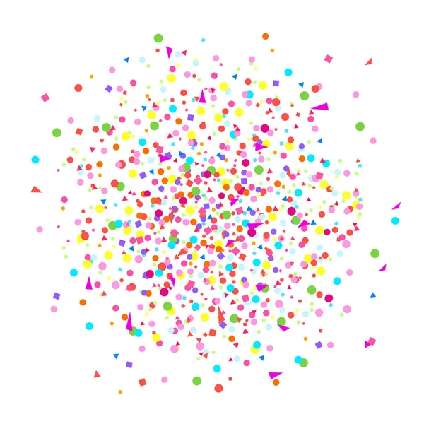 Patlama. Doku üzerinde beyaz renkli geometrik öğelerle. Konfeti ile geometrik arka plan. Desen tasarımı için. Güzel renkler. Basım endüstrisi, poster, tişört ve Tekstil için yazdırın. Tebrik kartları