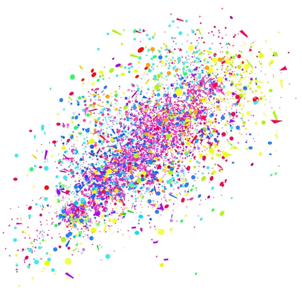 Confettis Multicolores Sur Blanc Fond Géométrique Avec Des Paillettes Modèle — Image vectorielle