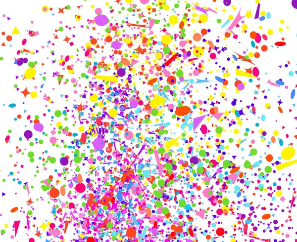 Confetti Blanco Aislado Fondo Geométrico Con Purpurina Multicolor Patrón Diseño — Vector de stock