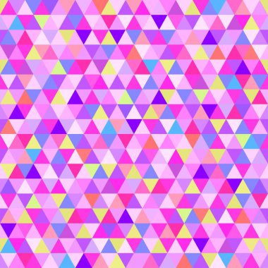 Sorunsuz üçgen desen. Yüzeyi geometrik duvar kağıdı. Benzersiz arka plan. Doodle tasarımı için. Parlak renkler. Basım endüstrisi, poster, tişört ve tekstil baskı