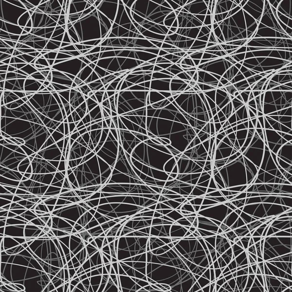 Chaos wallpaper. Chaotic pattern. Tangled texture with lines. Seamless hand drawn dinamic scrawls. Background with waves. Line art. Print for banners, posters, flyers and textiles