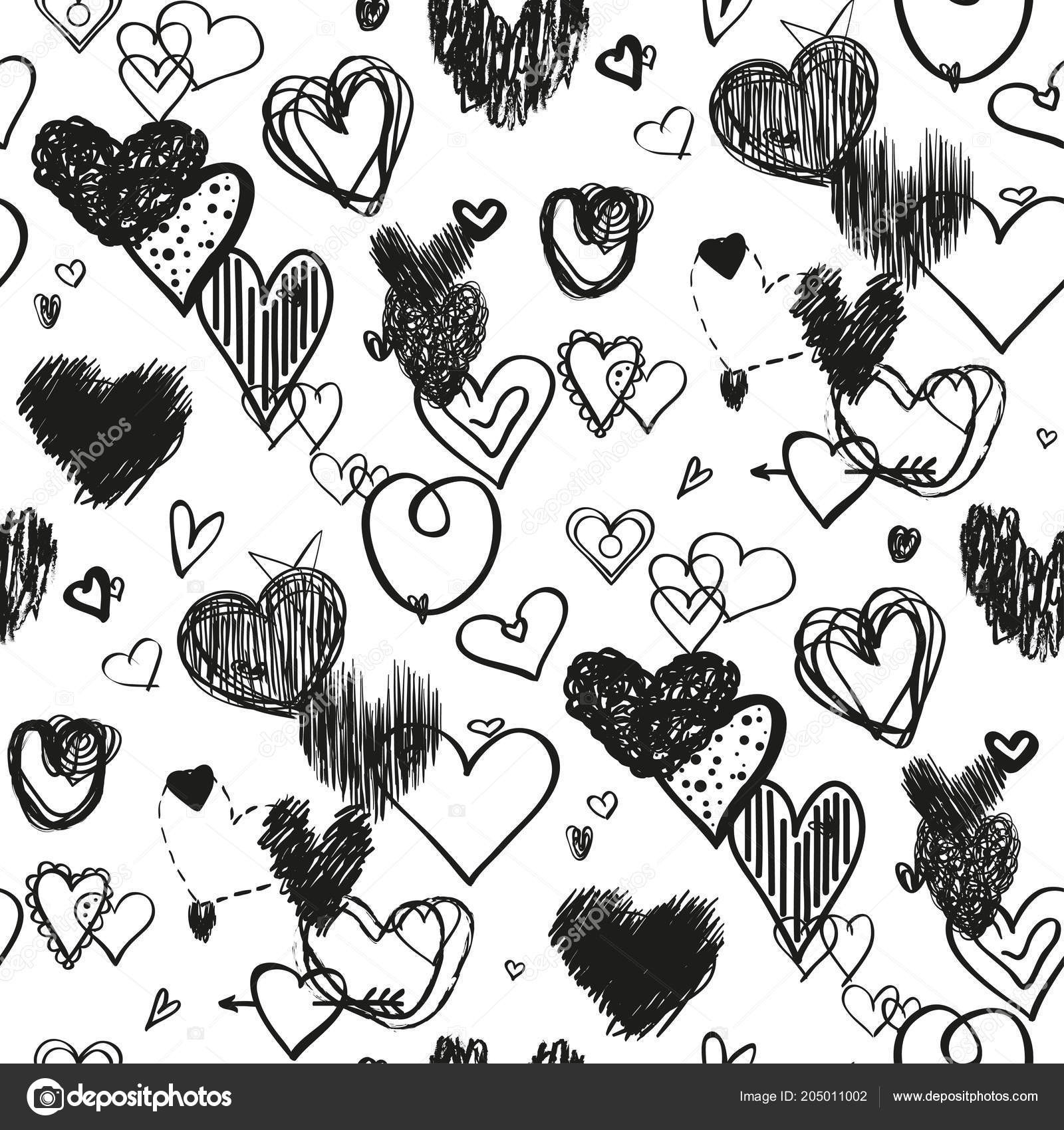 Seamless Background Hearts Abstract Geometric Wallpaper Surface Hand ...