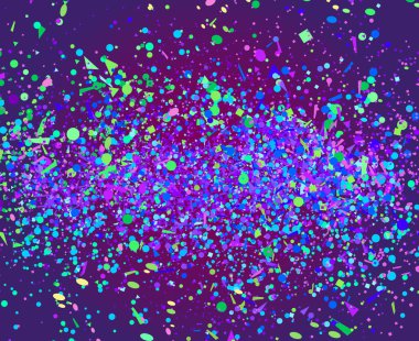 Konfeti izole koyu arka plan üzerinde. Geometrik desen pırıltılar ile. Parlak doku tasarımı için. Afiş, poster, el ilanları ve Tekstil için yazdırın. Tebrik kartları