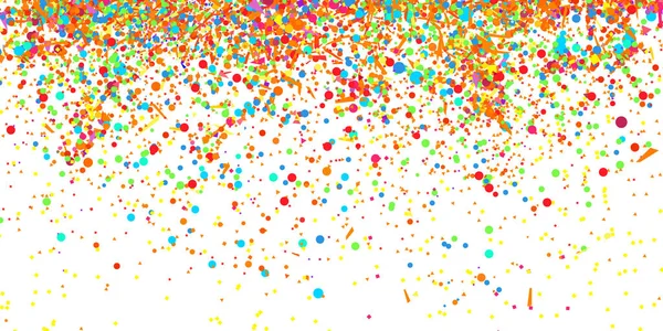 Multicolored Pattern Random Falling Colored Confetti White Background Texture Many — Stock Vector