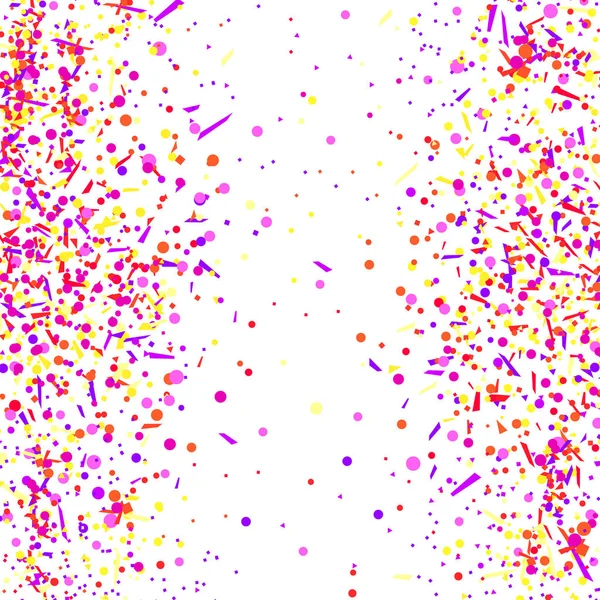 Mehrfarbiges Muster Mit Zufällig Fallendem Farbigem Konfetti Auf Weißem Hintergrund — Stockvektor