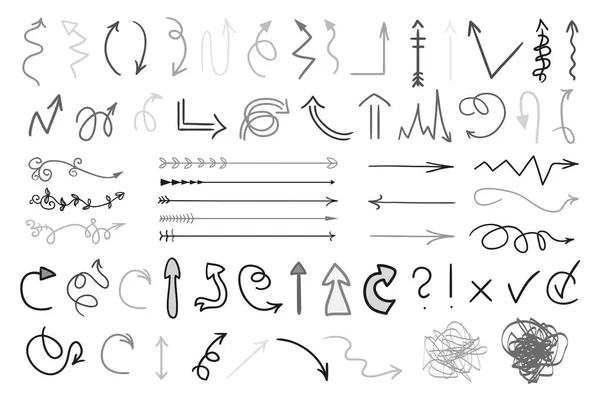 Frecce Elementi Infografici Sfondo Bianco Simboli Neri Design Segni Semplici — Vettoriale Stock