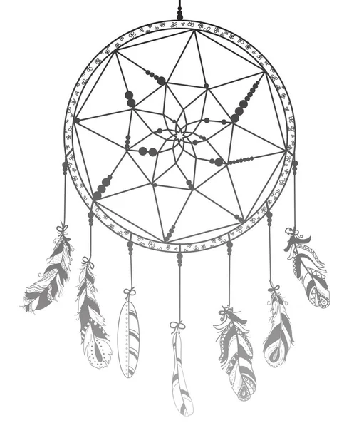 Acchiappasogni Simbolo Mistico Astratto Simbolo Degli Indiani Americani Arte Zen — Vettoriale Stock