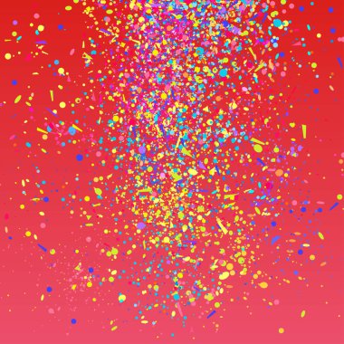 Parlak patlama. Doku ile rasgele geometrik pırıltılar. Konfeti ile renkli tatil arka plan. Desen tasarımı için. Afiş, poster ve Tekstil için yazdırın. Tebrik kartları