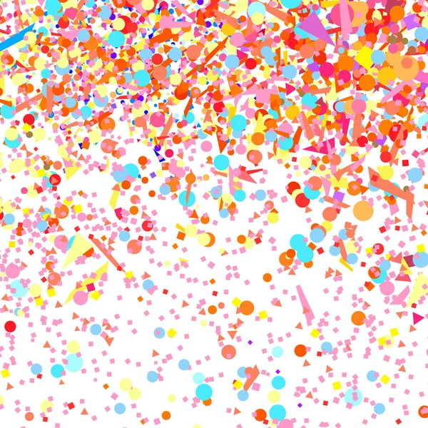 Confetti Blanco Fondo Geométrico Con Purpurina Multicolor Patrón Diseño Impresión — Vector de stock