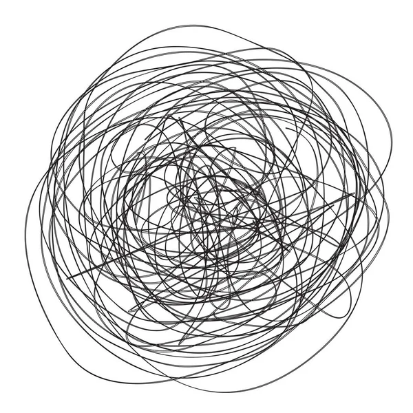 Kekacauan Tekstur Kusut Abstrak Garis Kekacauan Acak Tangan Digambar Goresan - Stok Vektor