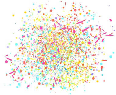 Üzerinde beyaz renkli konfeti yalıtım. Pırıltılar ile geometrik Festival arka plan. Renkli desen tasarımı için. El ilanları, poster, afiş ve Tekstil için yazdırın. Tebrik kartları. Lüks doku