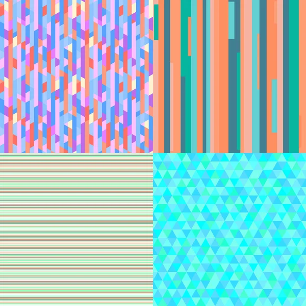Reihe Nahtloser Farbiger Muster Ziemlich Helle Farben Abstrakte Dreieck Tapete — Stockvektor