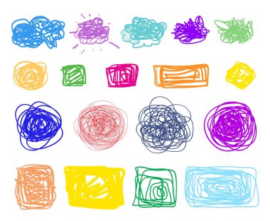 Tasarım için kaos şekiller. Soyut karışık dokular. Rasgele kaotik satırları. Elle çizilmiş Fotodinamik scrawls. Renkli resimde. Çizgili arka plan. Evrensel desen. Sanat yaratma