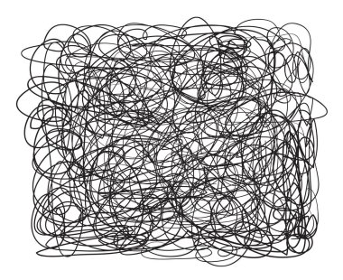 Kaos. Karışık doku soyut. Rasgele kaotik satırları. Elle çizilmiş Fotodinamik scrawls. Siyah beyaz resim. Çizgili arka plan. Evrensel desen. Sanat yaratma