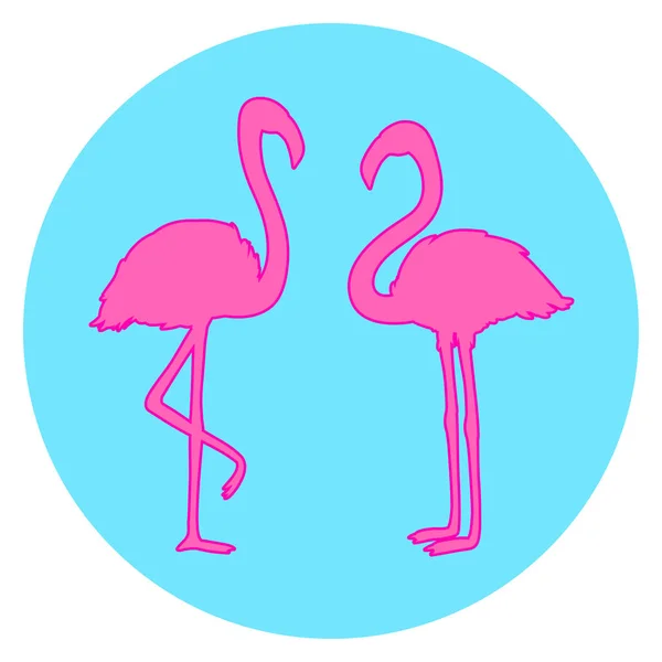 Flamingo Tecknade Fåglar Ljusa Färger Skriv För Typografi Shirts Och — Stock vektor