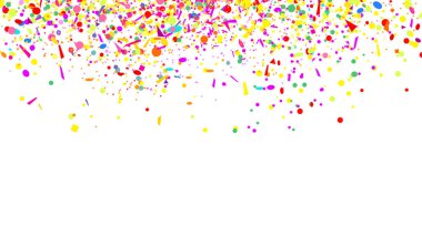 Beyaz üzerine konfeti yalıtım. Lüks doku. Parlak arka plan ile çok renkli pırıltılar. Desen tasarım