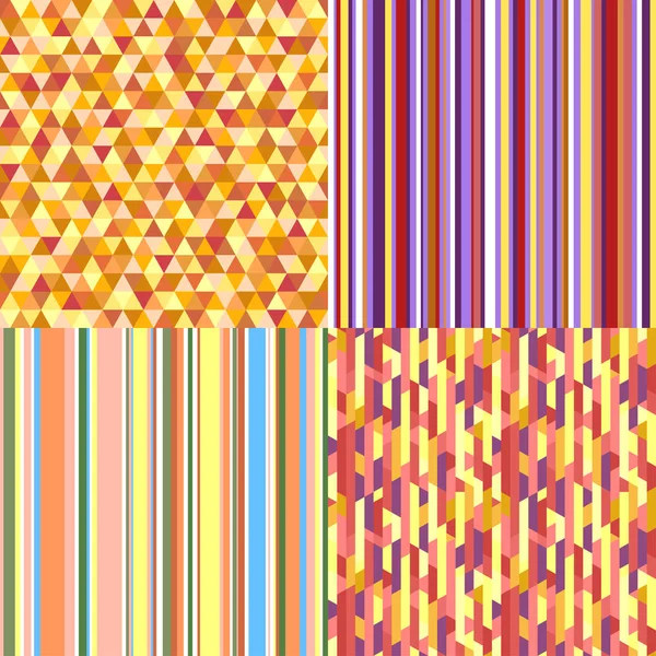 Conjunto Patrones Azulejos Multicolores Sin Costura Bonitos Colores Fondo Pantalla — Vector de stock