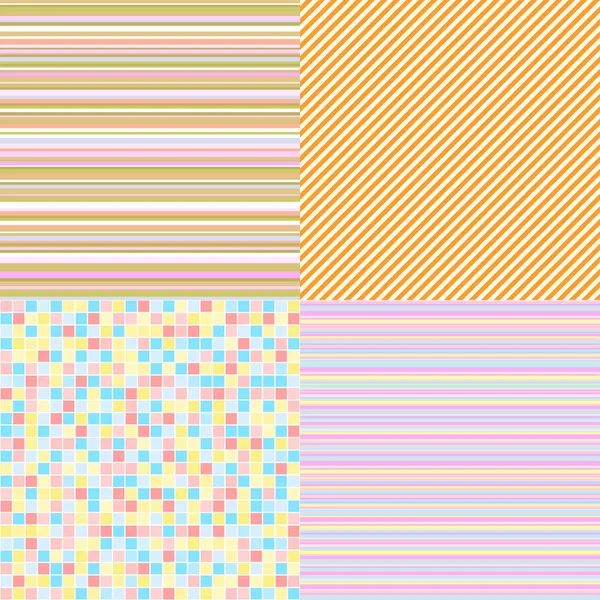 Set of seamless colored patterns with lines. Light colors. Abstract geometric wallpaper of the surface. Striped backgrounds. Print for polygraphy, posters, t-shirts and textiles. Doodle for work