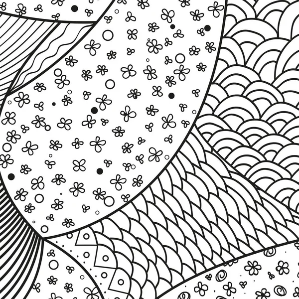Square Pattern White Zentangle Hand Drawn Mandala Isolated Background Design — Stock Vector