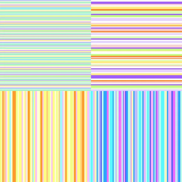 Set Seamless Colored Patterns Stripes Light Colors Abstract Geometric Wallpaper — Stock Vector