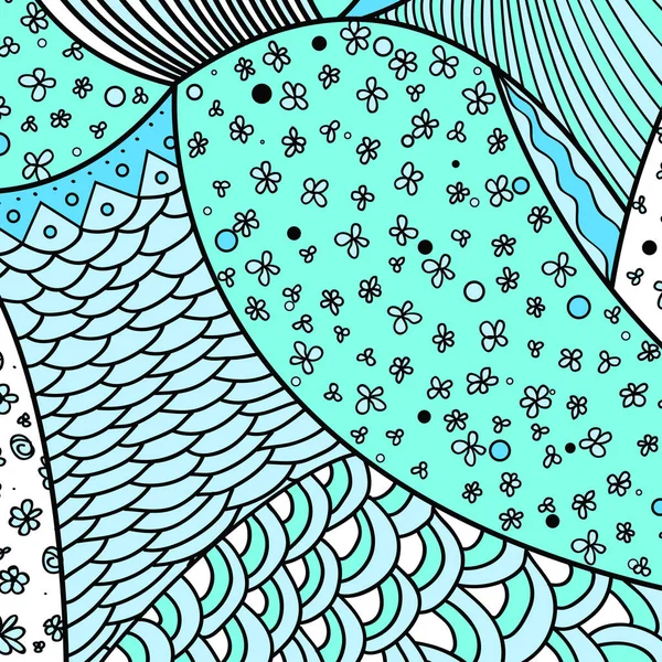 Motif Carré Sur Blanc Zentangle Mandala Dessiné Main Sur Fond — Image vectorielle