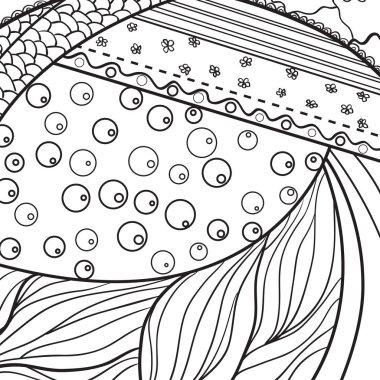 Beyaz kare desen. Zentangle. Yalıtılmış zemin üzerine çizilmiş mandala ver. Yetişkinler için manevi rahatlama için tasarım. El ilanları ve afiş için yazdırın. Siyah beyaz resim boyama