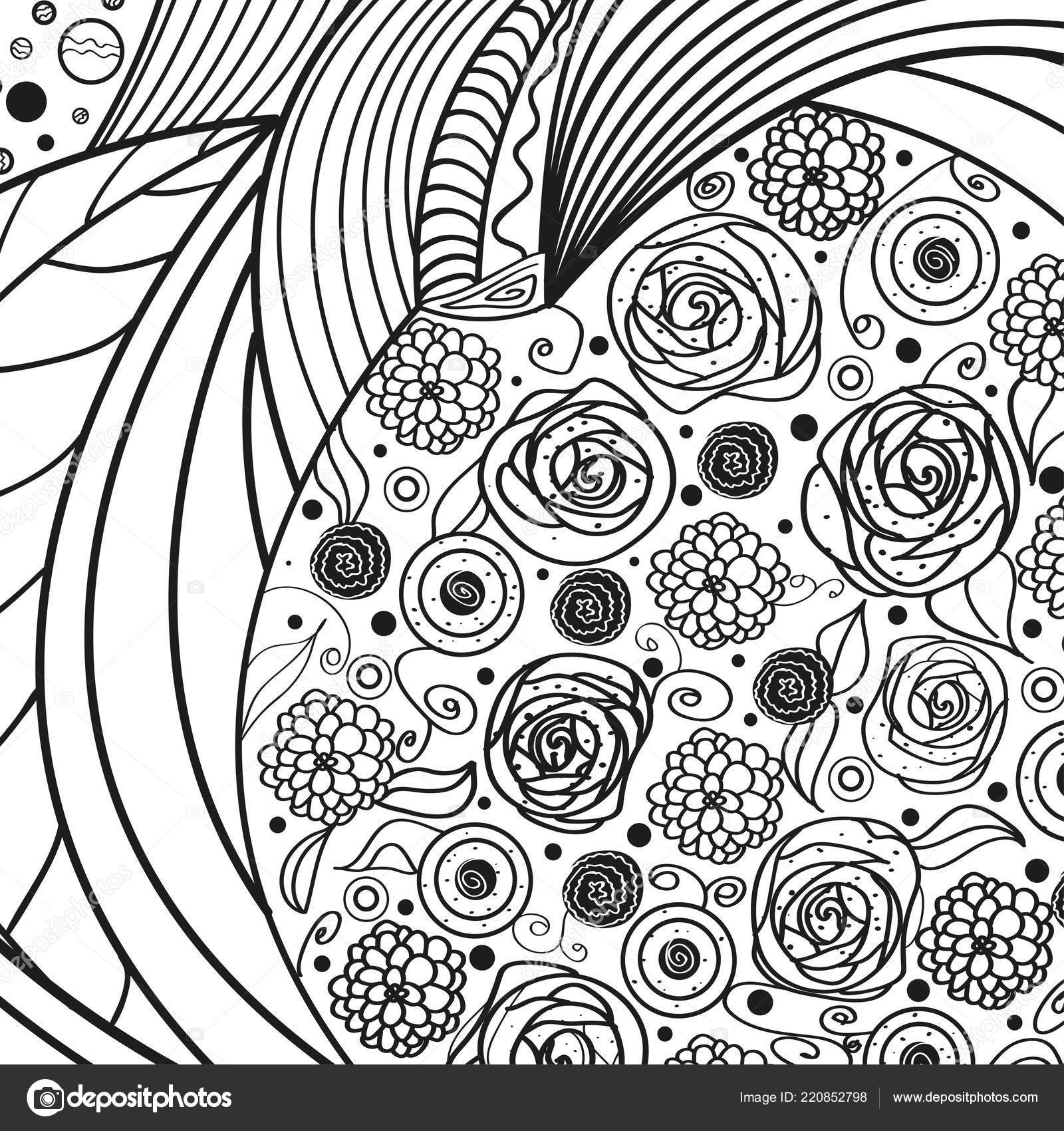 Vierkant Ingewikkelde Patroon Zentangle Hand Getekende Mandala