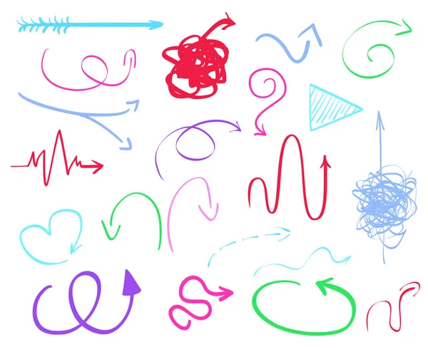 Streszczenie Strzałki Wielobarwny Infografikę Elementów Biały Zestaw Znaków Inny Wskaźnik — Wektor stockowy