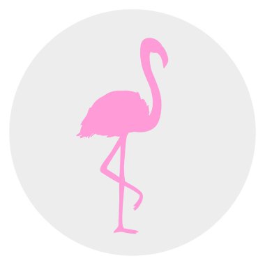Flamingo. Karikatür kuş. Basım endüstrisi, t-shirt ve Tekstil için görüntü. Web simgesi