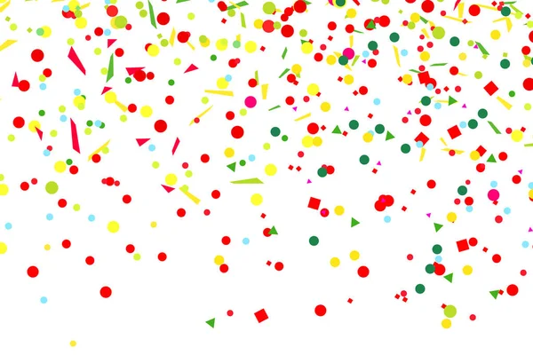 Confetti Explosão Brilhante Textura Com Elementos Geométricos Aleatórios Branco Isolado — Vetor de Stock