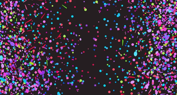 Confetti Geïsoleerde Achtergrond Patroon Met Veel Glitters Vakantie Elementen Zwart — Stockvector