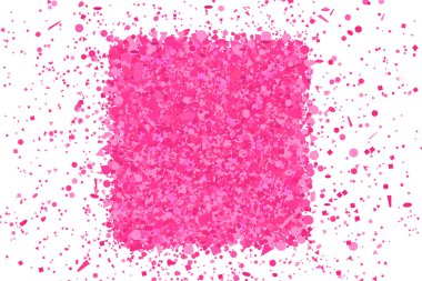 Kare şekli üzerinde beyaz izole konfeti ile. Arka plan ile çok renkli pırıltılar. Renkli desen tasarımı için. Basım endüstrisi, poster, afiş ve Tekstil için yazdırın. Tebrik kartları