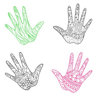 Soyut desenler yalıtım zemin üzerine elle. Yetişkinler için manevi rahatlama için tasarım. Zen sanat. Afiş, poster, tişört ve Tekstil için karalamalar