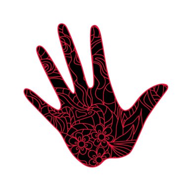 Beyaz el. Soyut desenler yalıtım zemin üzerine. Yetişkinler için manevi rahatlama için tasarım. Zen sanat. Afiş, poster, tişört ve Tekstil için doodle