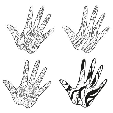 Soyut desenler yalıtım zemin üzerine elle. Yetişkinler için manevi rahatlama için tasarım. Zen sanat. Afiş, poster ve Tekstil için karalamalar. Siyah beyaz resim boyama