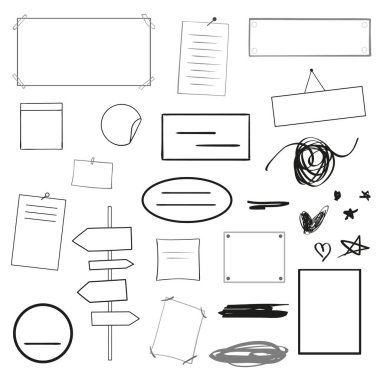 Infographic tabloları izole arka plan üzerinde. Masalarının üzerinde beyaz koleksiyonu. Tasarım öğeleri. Elle çizilmiş basit işaretler. Siyah beyaz resim