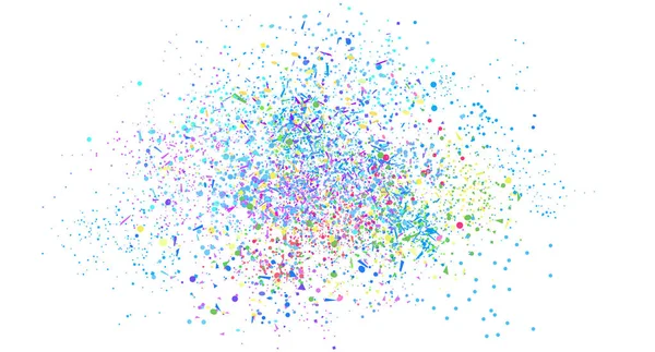 Confetti Geïsoleerde Witte Achtergrond Lichte Explosie Gekleurd Vuurwerk Het Geometrische — Stockvector