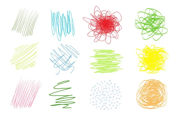Arrière Plans Avec Tableau Lignes Textures Chaotiques Complexes Sur Blanc — Image vectorielle