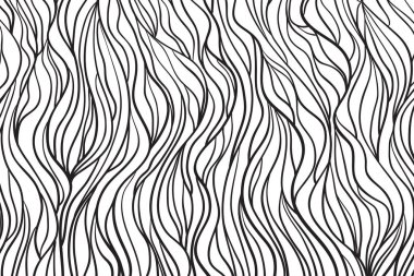 Dalgalı arka plan. El dalgalar çekilmiş. Çok çizgili şerit Soyut doku. Dalgalı desen. Siyah ve beyaz Gösterim amacıyla afiş, el ilanı veya posterler