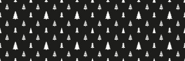 Noel ağaçları ile Seamless modeli. Soyut geometrik duvar kağıdı. Geometrik sanat. Tekstil, kumaş, basımcılık, posterler için baskı. Tebrik kartları. Siyah beyaz resim