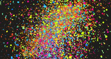 Konfeti izole arka plan üzerinde. Doku ile birçok pırıltılar. Siyah tatil öğeleri. El ilanları, afişler ve Tekstil için şablon. Tebrik kartları