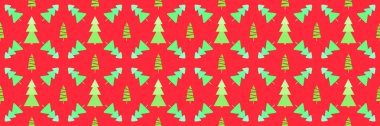 Noel ağaçları ile Seamless modeli. Soyut geometrik duvar kağıdı. Tekstil, el ilanları ve posterler için yazdırın. Sanat tasarım için