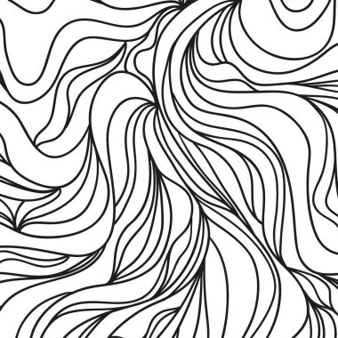 Dalgalı arka plan. El dalgalar çekilmiş. Çok çizgili şerit Soyut doku. Dalgalı desen. Siyah ve beyaz Gösterim amacıyla afiş, el ilanı veya posterler