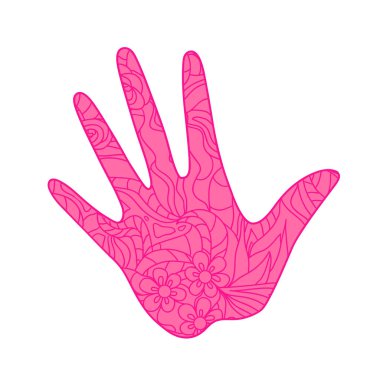 Beyaz el. Soyut desenler yalıtım zemin üzerine. Yetişkinler için manevi rahatlama için tasarım. Zen sanat. Afiş, poster, tişört ve Tekstil için doodle